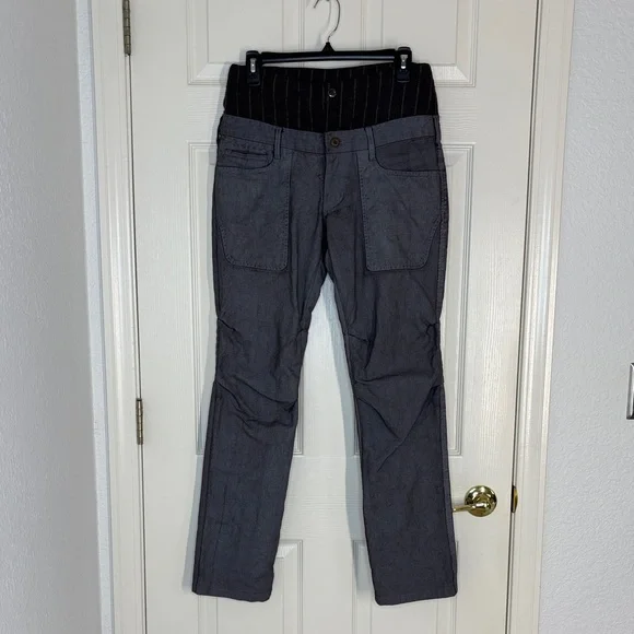 Men's Slim Straight Gray Streetwear Pants - Picture 2 of 15